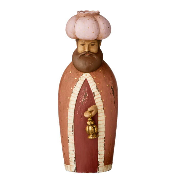 Einer der 3 heiligen Könige mit Weihnachtskerzenhalter auf seinem Turban von Bungalow