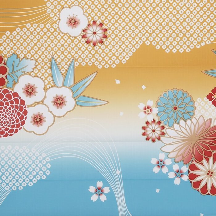 Detailaufnahme von Shupatto Einkaufstasche mit Falttechnik aus Japan, Nagare Gumo Print, Größe Medium