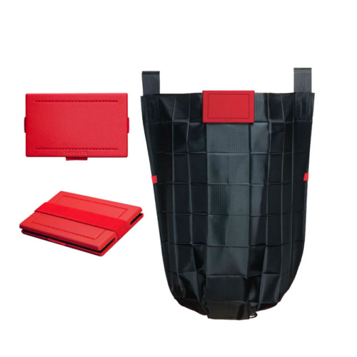 Everless Smartbag, faltbare schwarze Tasche mit rotem Etui