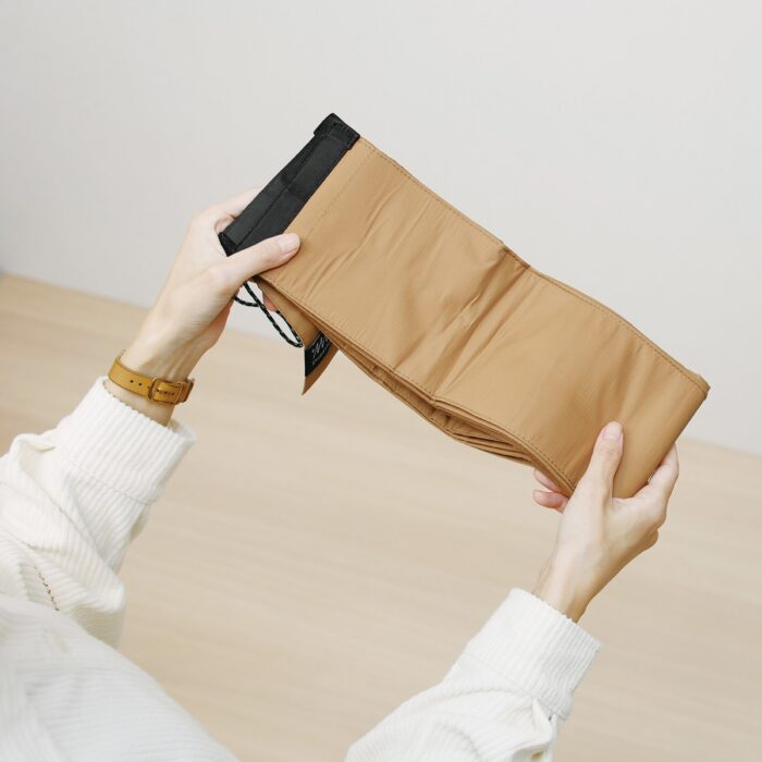 Faltbare Tasche in Amber/Bernstein farben, von Shupatto, Beschreibung Schritt 3