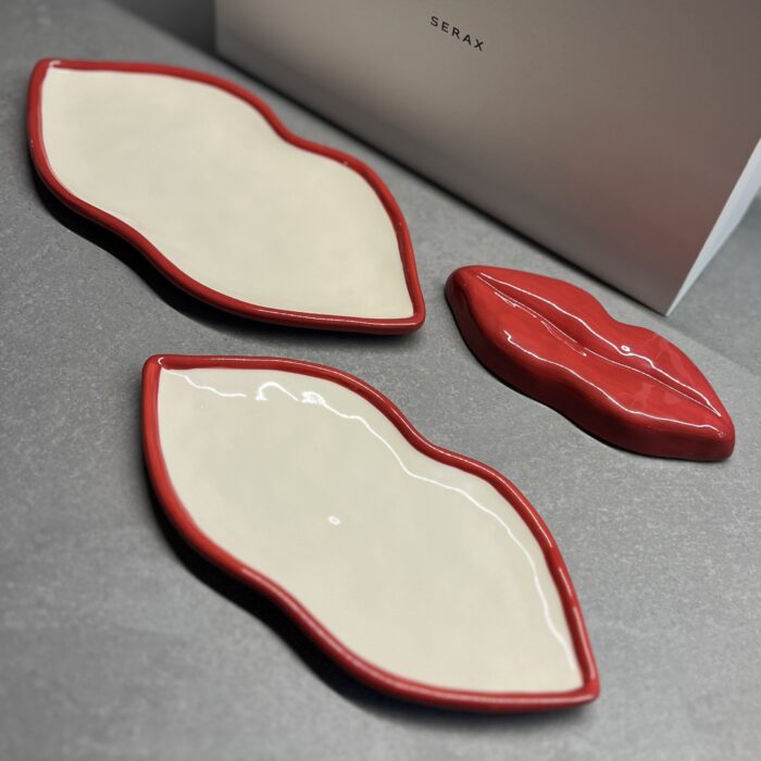 Lippenschalenset Serax einzeln rot weiss