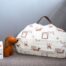 Collaboration Shupatto x Zuny, Einkaufstasche mit Falttechnik aus Japan, Dackelmotif, Größe Medium