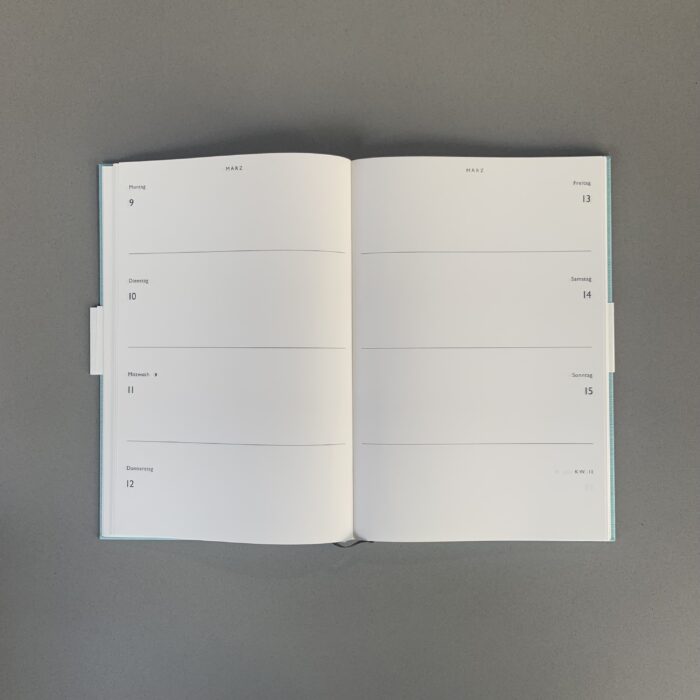 Carta Pura Wochenkalender 12 Monate, Innenansicht
