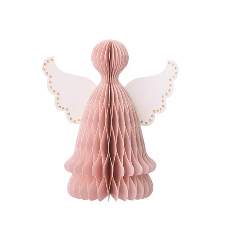 Faltbarer Engel von Bungalow rosa mit weissen Flügeln