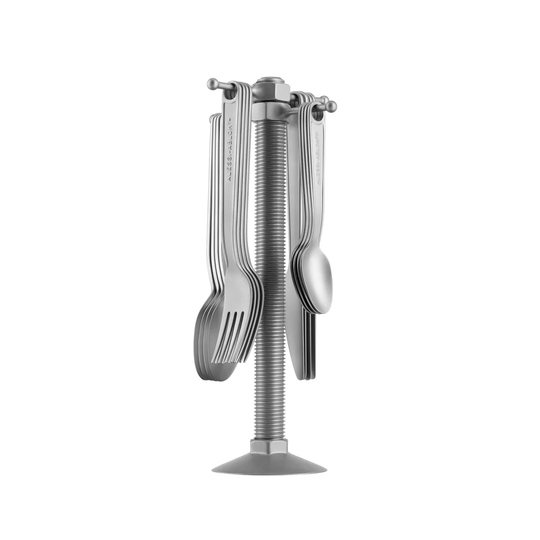 Besteckset von Alessi mit Besteckhalter