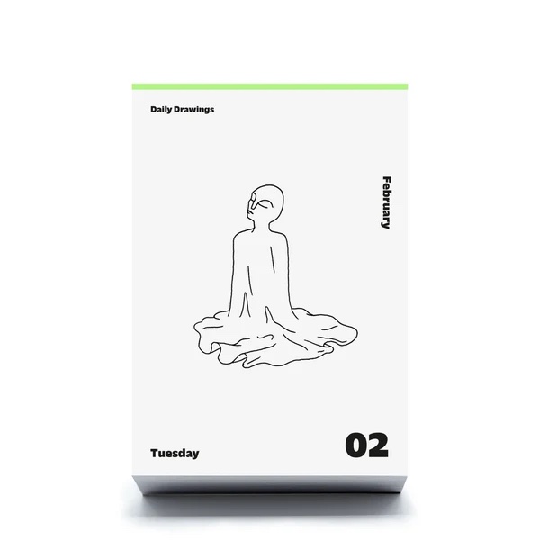 Daily drawings Kalender Beispiel schmelzende Figur