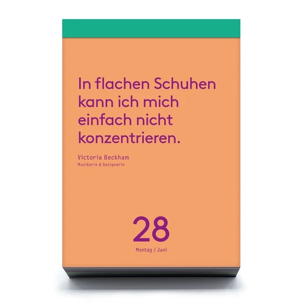 Denkpause Kalender 2027 Zitat 28. Juni auf orange