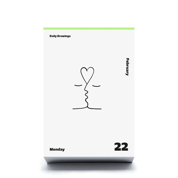 Kalender Daily Drawings Beispiel kissing
