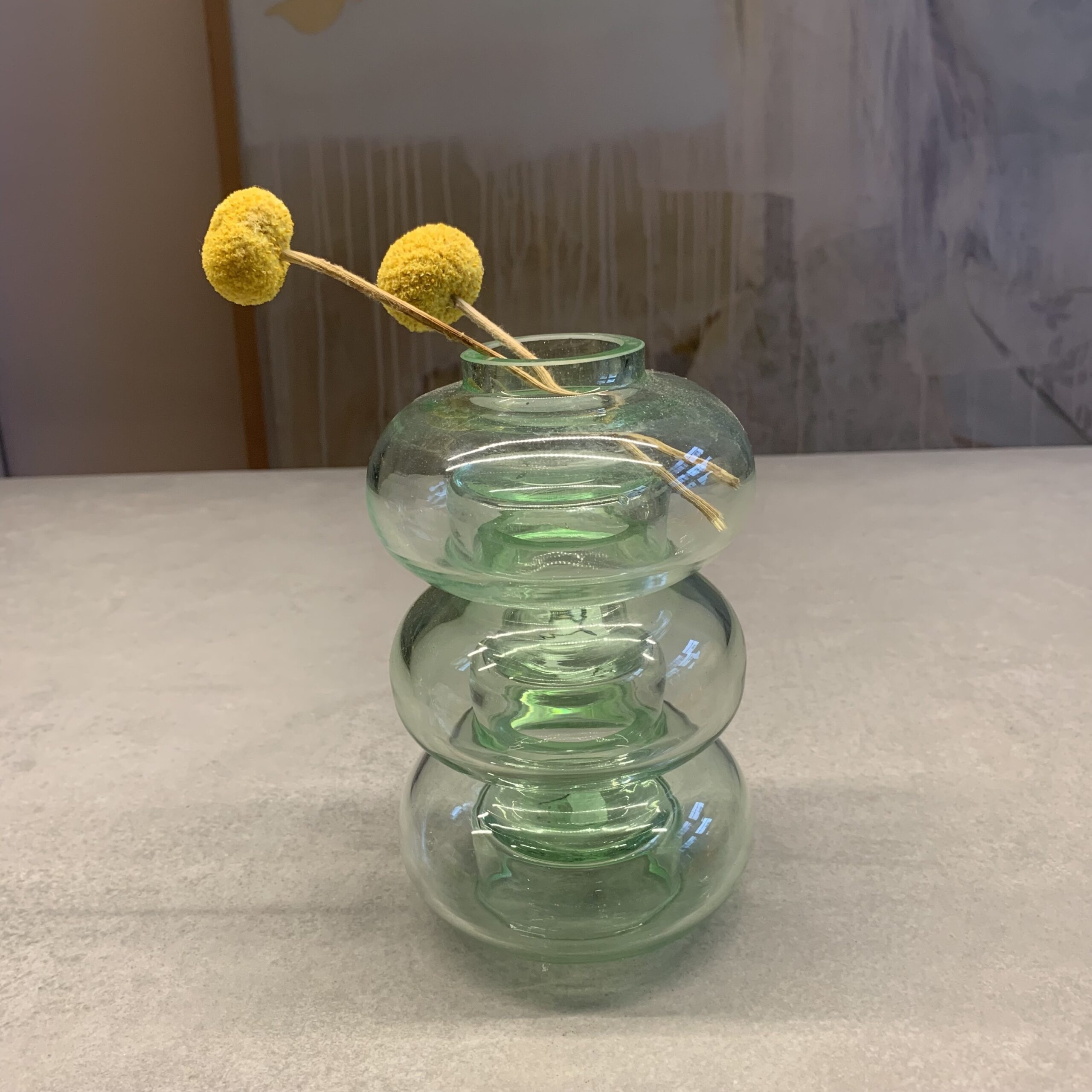 Stapelvase in rauchigem Glas von Ju