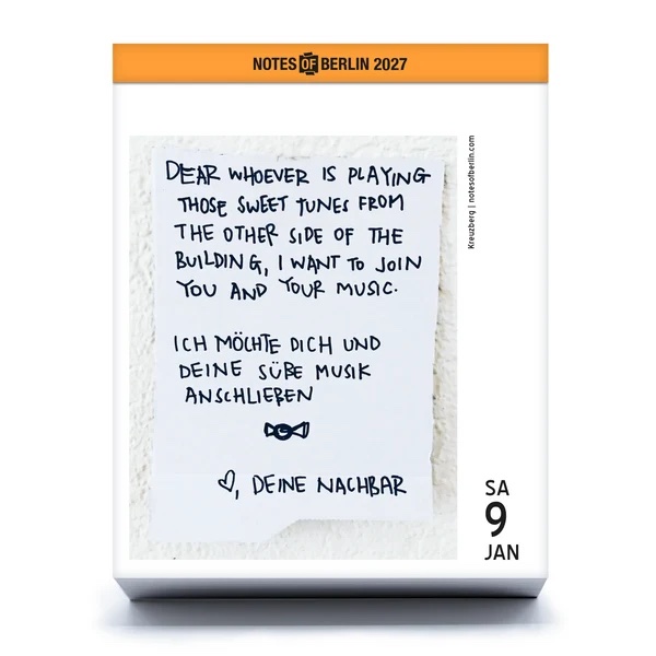 Kalender 2027 von Seltmann Notes of Berlin Beispiel Music